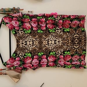 Torrid Betsey Johnson Floral Leapard 2x t shirt